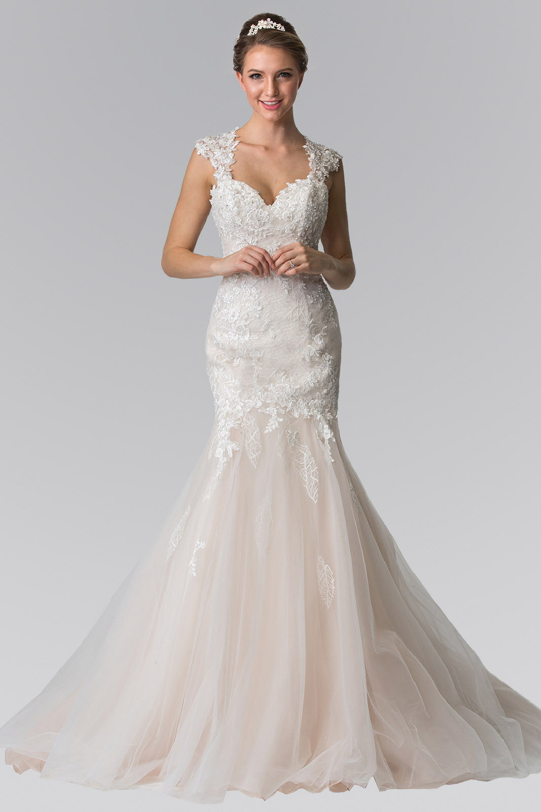 GLS by Gloria GL2367 Prom Dress - Ivory/Champagne | NewYorkDress