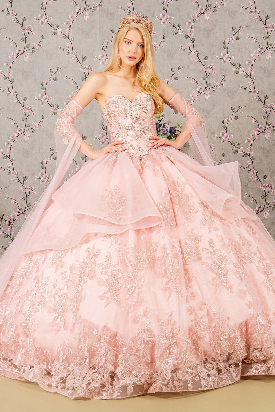 pink glitter mesh dress GL3317 XL / BLUSH