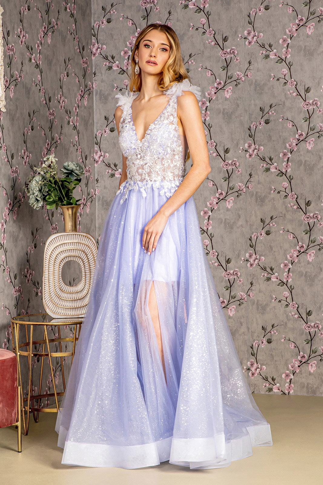 three-dimensional flower mesh dress Georgette Dress with a 3D Flower Mesh by Georges Hobeika Elilhaam