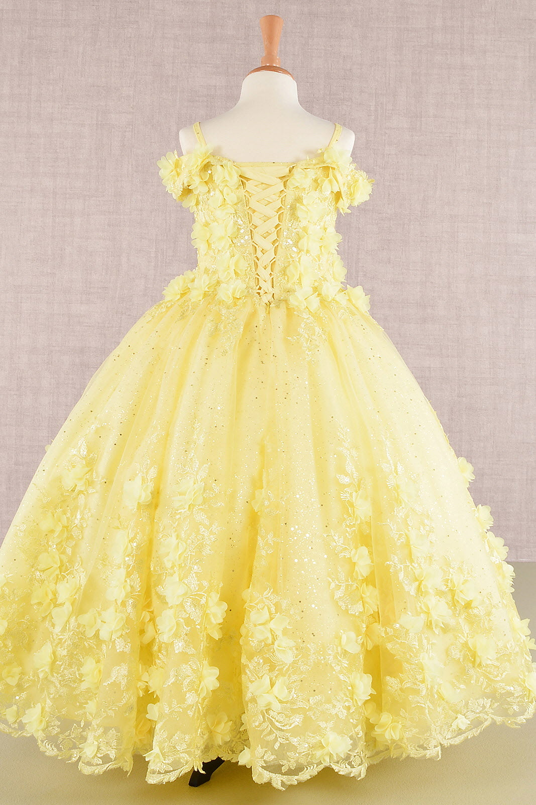 flower applique glitter embroidery mesh kids dress gk110 Flower Applique Jewel Mesh Kids' Dress
