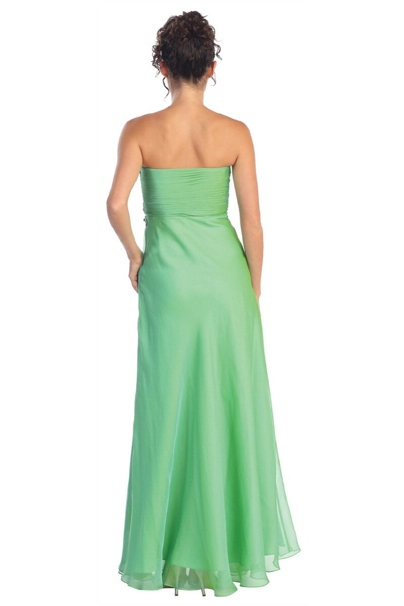 Strapless Sweetheart Chiffon Long Dress with Pleated Bodice GL1001 Elizabeth K GREEN / 5XL Strapless Sweetheart Chiffon Long Dress with Pleated Bodice GL1001 Elizabeth K GREEN / 5XL