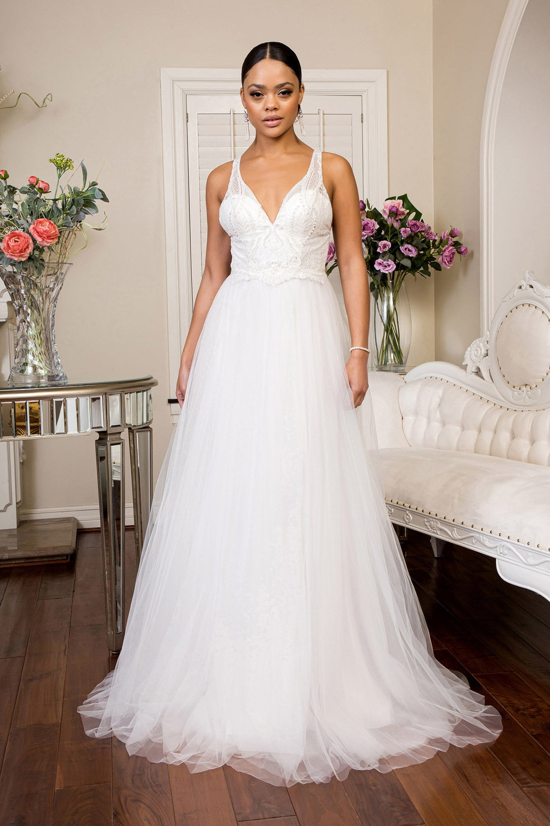 beaded embellished wedding dress Beaded Sheath Wedding Dress with Cape