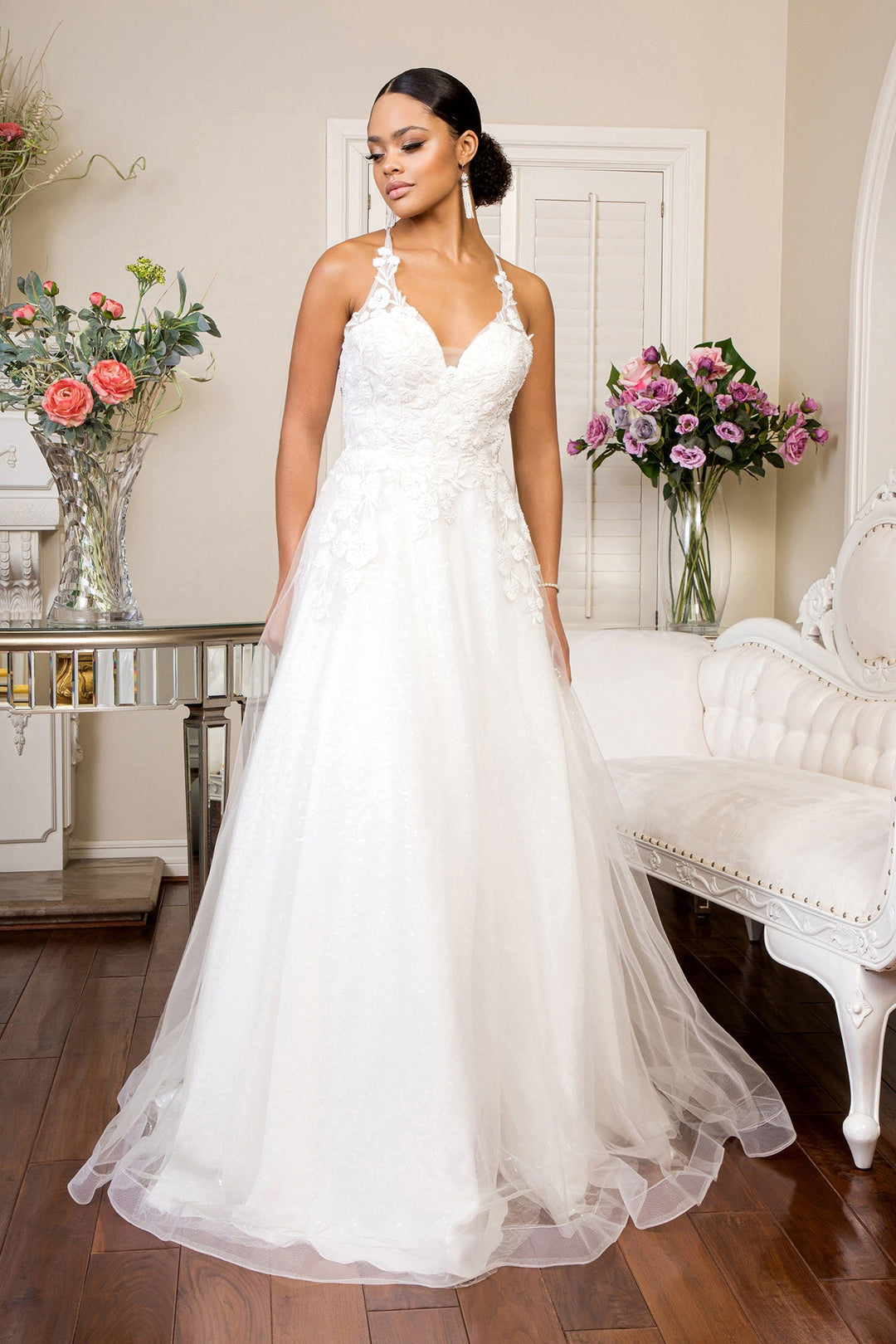 Elizabeth K GL1916 White Lace Up Bridal Gown - Formal Dress Shops L / White Elizabeth K GL1916 White Lace Up Bridal Gown - Formal Dress Shops L / White