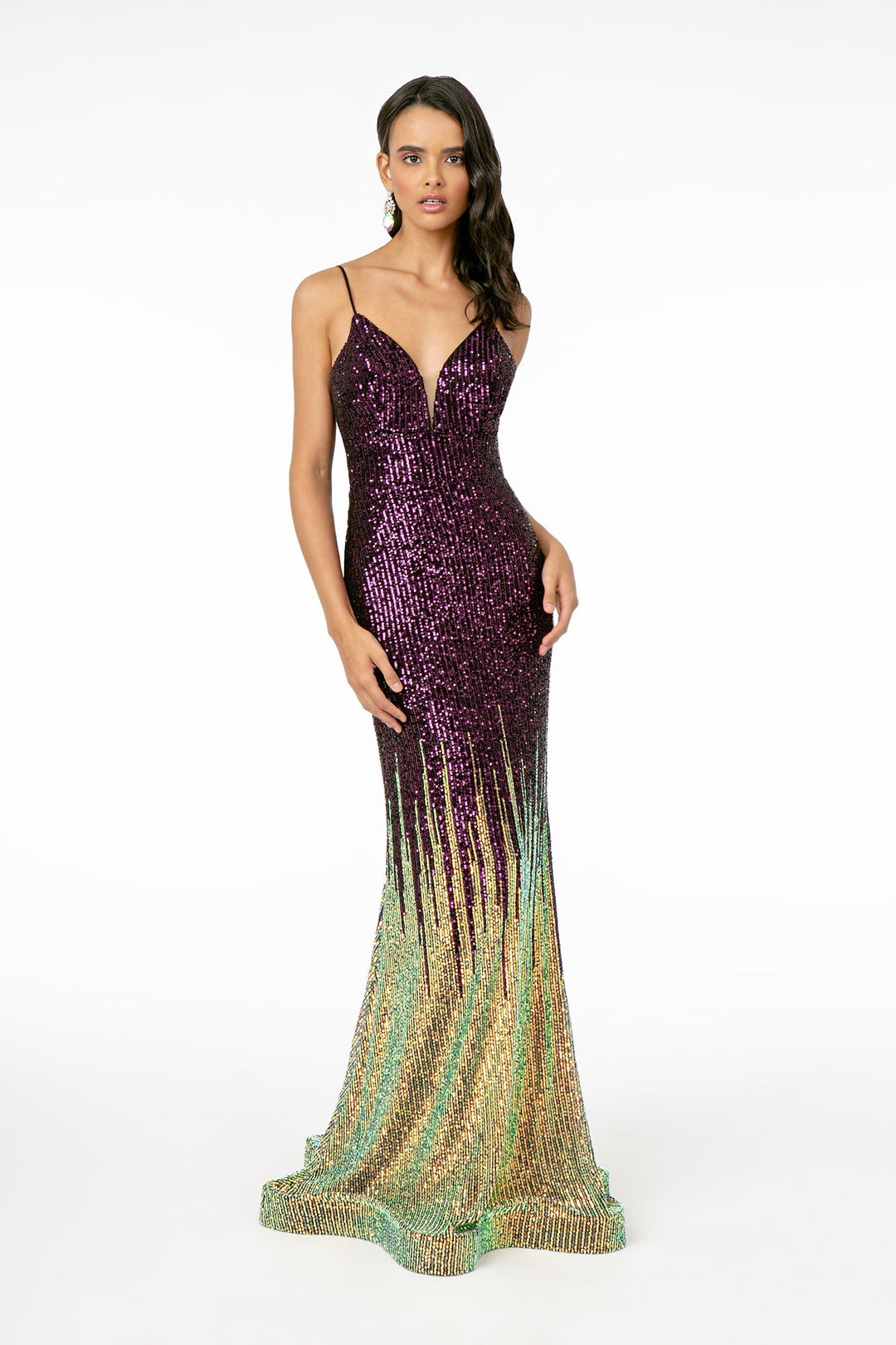 Illusion V-Neck Full Sequin Spaghetti Strap Long Dress GL2899 GLS by G Abigail's Boutique & Alterations Corp Illusion V-Neck Full Sequin Spaghetti Strap Long Dress GL2899 GLS by G Abigail's Boutique & Alterations Corp