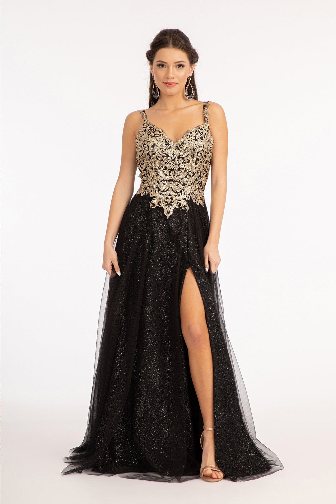 Sequin Embellished Bodice V-Neck A-Line Prom Dress w/ Leg Slit GL3020 Abigail's Boutique & Alterations Corp Sequin Embellished Bodice V-Neck A-Line Prom Dress w/ Leg Slit GL3020 Abigail's Boutique & Alterations Corp