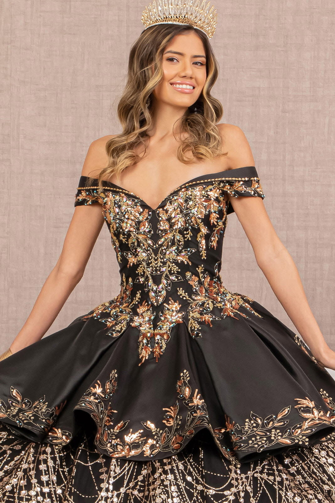 black and gold off shoulder dress Black and Gold Off-Shoulder Mermaid Gown, Elegant Evening Dress