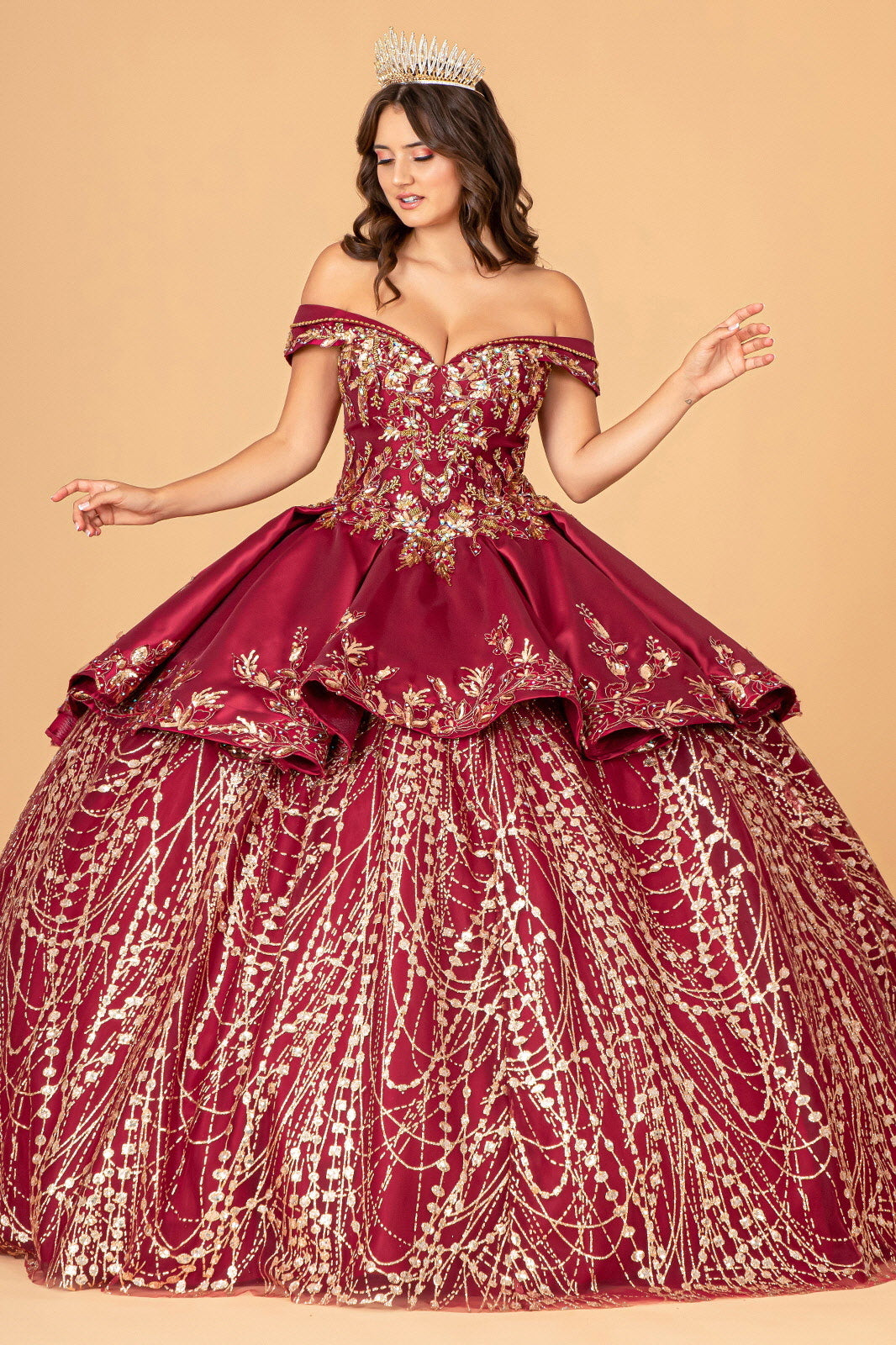 burgundy and gold evening dress Burgundy Lace Gold Jersey V-neck Made-to-Order Mermaid Prom Dress