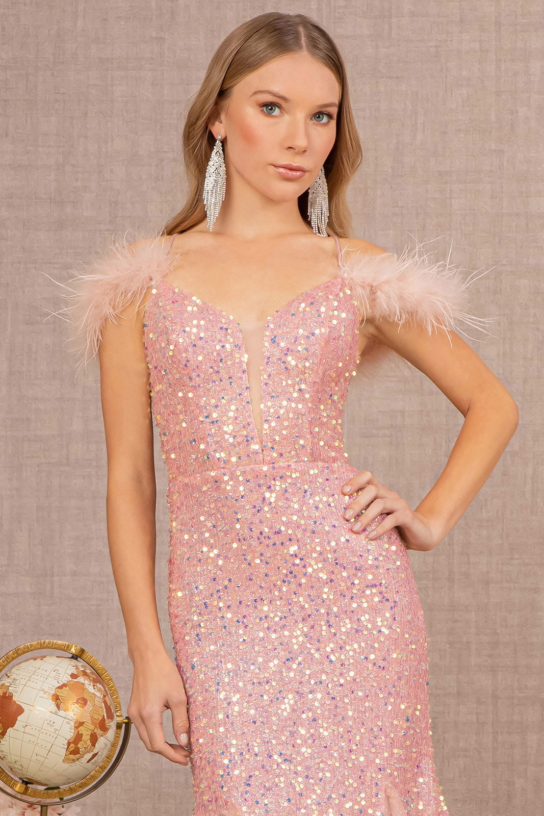 rose gold trumpet dress Long Spaghetti Strap Trumpet Prom Gown