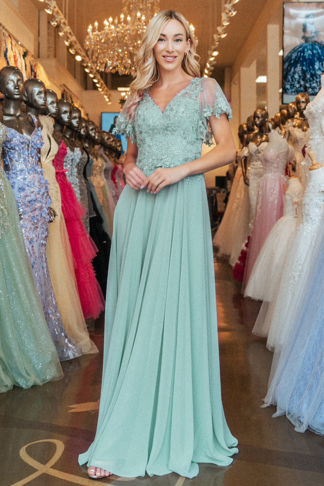 embroidered chiffon maxi dress Laleh Embroidered Chiffon Modest Long Maxi Dress