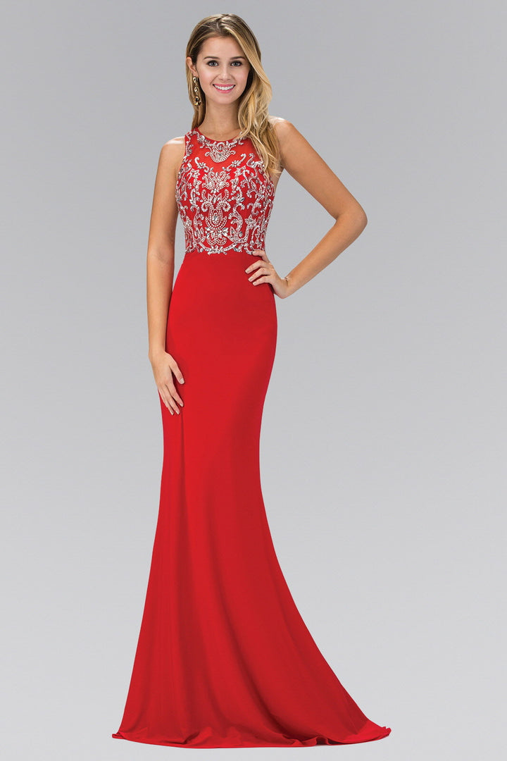 Floor Length Dress with Bead and Sequin Embellished Bodice GL1385  Elizabeth K - Abigail's Boutique & Alterations Corp